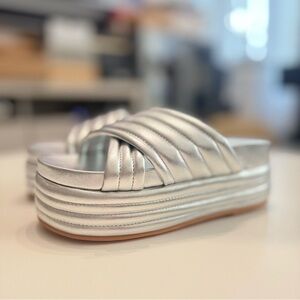 Farm Rio Silver Women's Platform Slide Sandals

NWOB

US Size7